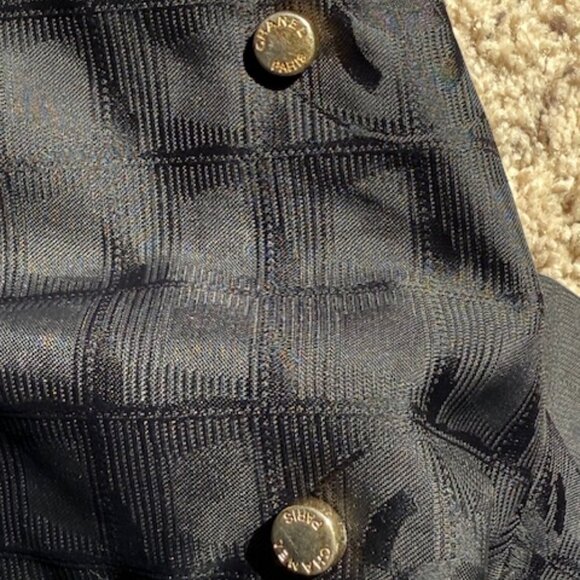 Chanel New Travel Line Tote MM Bag Nylon Jacquard Leather Black - Picture 9 of 16